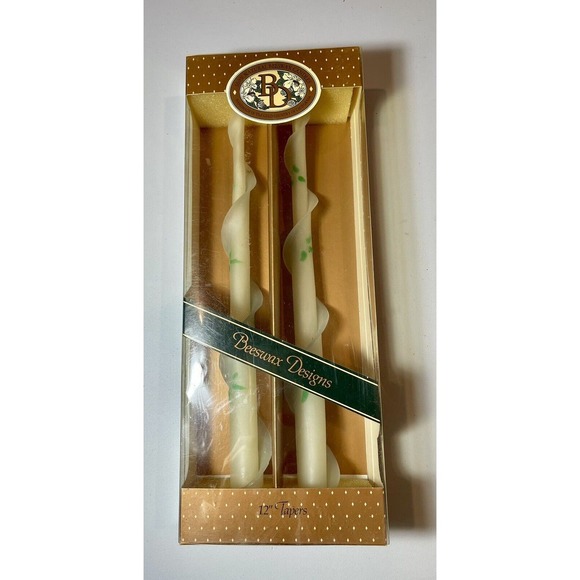 Lot of 2 Vintage 100% Beeswax 12” Spiral Tapers Candlesticks Beeswax Designs NIB - Picture 3 of 6